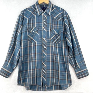 Vintage Wrangler Herren Druckknopfleiste Western kariertes Hemd Cowboy X-Long Schwänze 16,5-33 - Bild 1 von 9
