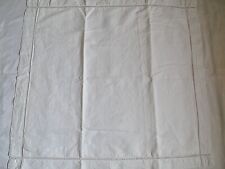 French vintage white cotton  linen euro sham pillow case ledderwork no button