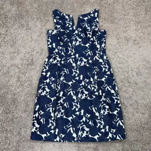 Kay Unger Dress Womens 14 Navy Floral Jacquard Beaded New York Formal Evening - Picture 1 of 14