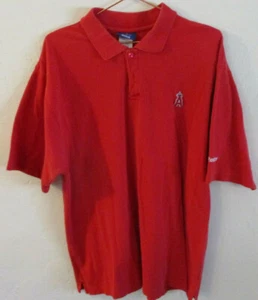 ANGELS Mens Reebok Short Sleeve Polo Shirt Extra Large MLB Baseball Los Angeles  - Picture 1 of 6