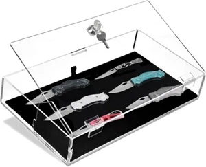 Vitrina Cuchillo Acrílico Transparente Pistola Pistola Revólver Bloqueo Caja de Sombras - Imagen 1 de 12