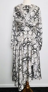 Sheike Dress Animal Print Size 8 Black Beige Formal Party Wedding Cocktail - Picture 1 of 14