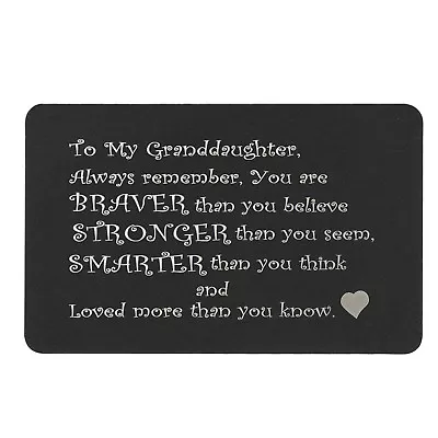 Cartera de aluminio anodizado de metal negro inserción nieta valiente más fuerte más inteligente Foto 1 de 4