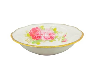 VTG Royal Albert American Beauty 5-3/8 Berry Bowl Pink Cabbage Rose Gold Gilding - Picture 1 of 12