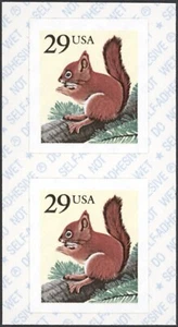 1993 US Scott #2489v, 29¢ Squirrel, Coil Pair MNH - Picture 1 of 1