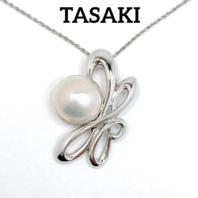 TASAKI JAPAN 15mm Grande Mabe Collana di Perle Ciondolo Argento Antico e Vintage - Immagine 1 di 4