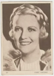 Verree Teasdale 1930s Aguila Large Paper Stock Trading Card #55 Filmstar - Bild 1 von 2