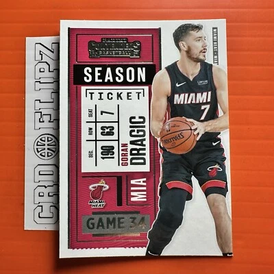 Boleto de juego Contenders 2020-21 baloncesto Goran Dragic #34 Heat Foto 1 de 2