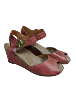 Taos Penelope Damen-Sandalen Fersenriemen rot Leder zehenfrei Größe 39 (US 8-8,5) - Bild 1 von 12