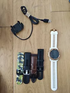 Garmin Fenix 3 Zaffiro Oro Rosa Buone Condizioni Con Cinturini E Custodia Extra - Foto 1 di 12
