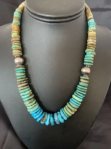 Herren Blau Grün Türkis Navajo Sterlingsilber Halskette 20" 10217 - Bild 1 von 12