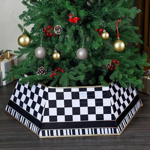 Black and White Christmas Tree Collar 29 Inch Mckenzie Child Christmas Tree Base - Picture 1 of 7