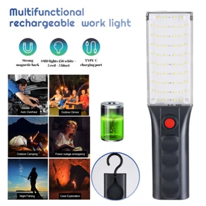 6000LM LRechargeable Work Light Portable LED Magnetic Flashlight & Hanging Hook - Picture 1 of 16