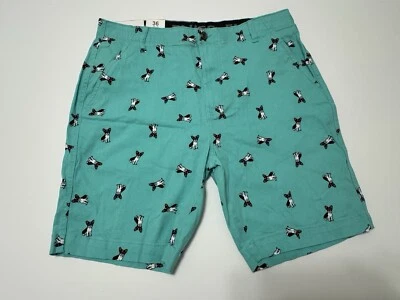Plugg Flex shorts Mens size 36 New green with dogs relaxed fit (Sho1452L) - Image 1 of 4