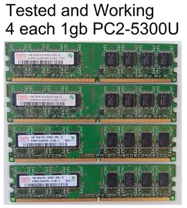 Working & Tested Hynix 1GB PC2-5300U-555-12 RAM PC Tower Memory stick 4gb Total - Picture 1 of 4