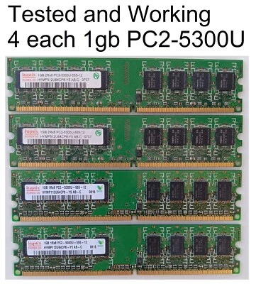 Working & Tested Hynix 1GB PC2-5300U-555-12 RAM PC Tower Memory stick 4gb Total - Image 1 of 4