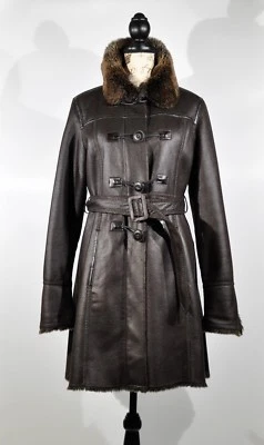 Abrigo Armani Jeans Mujer Marrón Oscuro Imitación Piel de Oveja EU 40, US 8 Foto 1 de 4