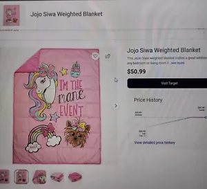 Weighted Blanket Jojo Siwa Plush Unicorn 36x48. I’m The Mane Event. 4.5lbs - Picture 1 of 2