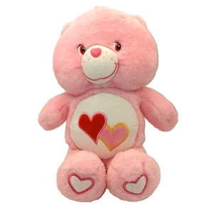 Vintage Care Bear Love A Lot Glow A Lot Plüsch hellrosa Bär Herzen 2003 12 Zoll - Bild 1 von 11