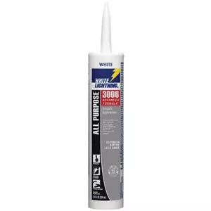 White Lightning 425-WL30060 3006 All Purpose Adhesive Caulk, 10 oz Cartridge, - Picture 1 of 1