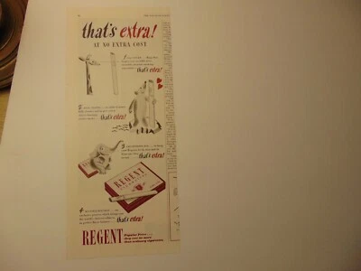 1948 REGENT CIGARETTES 20% Longer! art print ad - Imagem 1 de 4
