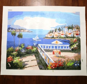 Mittelmeer Meer Strand Acryl Gemälde nach Zahlen Kunst Leinwand komplett - Bild 1 von 7