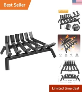 17" Wrought Iron Fireplace Log Grate - Solid Steel Chimney Hearth Firewood Rack - Picture 1 of 9