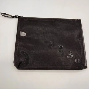 Signature A Makeup Bag Black Mesh Front/Smooth Back 1 2 3 GO on Front Corner - Picture 1 of 8