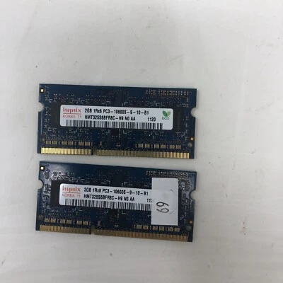 HYNIX HMT325S6BFR8C-H9 2GB RAM PC3-10600S 1RX8X2  (TOTAL 4GB) - USED - Image 1 of 2