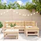 5 Piece Garden  Set With Cushions Solid Wood H3d9