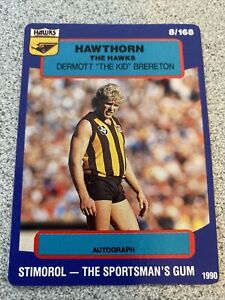 1990 Afl Football Card Dermott Brereton Hawthorn Hawks -  Mint 🔥🔥🔥