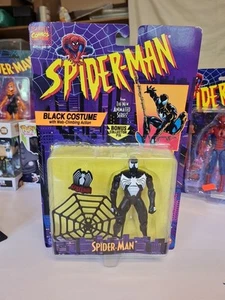 Marvel Comics Spider-Man Disfraz Negro Super Héroes 1995 Figura de Acción Toybiz Raro - Imagen 1 de 10