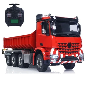 In Stock 1/14 8x8 RC Hydraulic Full-dump Truck Metal Roll Off Car Sound Motor - Picture 1 of 23