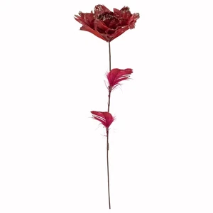 Northlight 20.75" Red Feather Peony Artificial Christmas Floral Pick - Picture 1 of 4