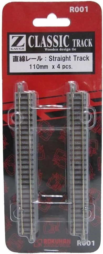 Rokuhan Japan Z gauge R001 straight 110mm Rail Track4 pcs Hobby Model Toys - Image 1 of 1