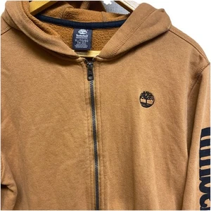 Timberland Full Zip Hoodie Youth XL 18-20 Brown Logo Long Sleeve Classic EUC - Picture 1 of 9