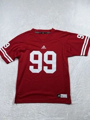 Adidas Jersey Youth Large 14-16 Red # 99 Wisconsin Badgers Football NCAA - Image 1 of 4