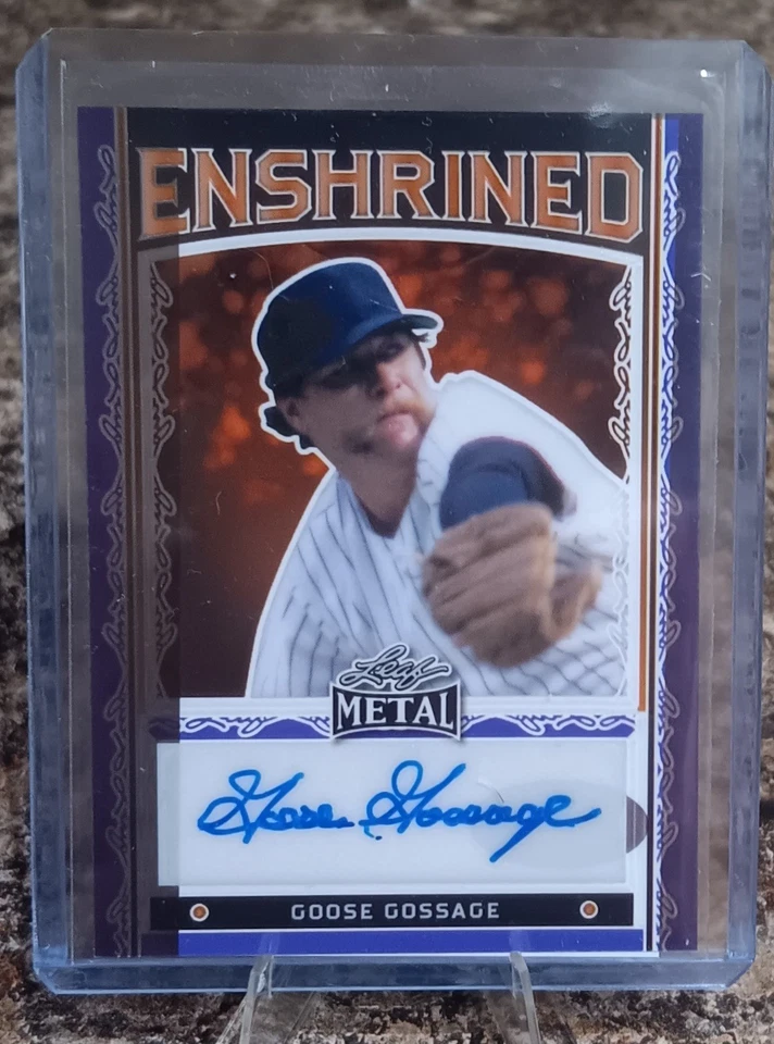 2022 Leaf Metal Enshrined Goose Gossage Clear Purple 1/1 Auto Proof - Image 1 of 2