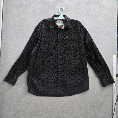 The Ecko Unltd Company Men Button Up Shirt XL Black Geometric Logo Long Y2K - Image 1 of 4