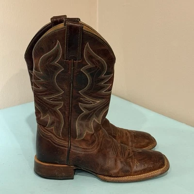 Botas vaqueras de cuero Shyanne para mujer punta cuadrada marrón talla 6 B Foto 1 de 4