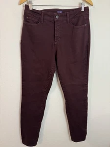 NYDJ Ami Skinny Jeans Dark Wash Damen 10 Tapered Lift Tuck Burgundy Herbst - Bild 1 von 9