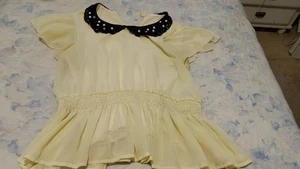 Girls Cream Peter Pan Blouse In Size XL - Picture 1 of 4