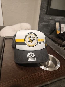 Pittsburgh Penguins '47 Marke Trucker Wachspack Express Schaumstoff Hut NHL neu mit Etikett Einheitsgröße - Bild 1 von 5