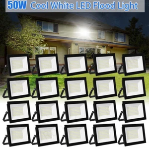 20X 50W LED Flood Light Outdoor Security Garden Yard Spotlight Lamp Cool White - Picture 1 of 9