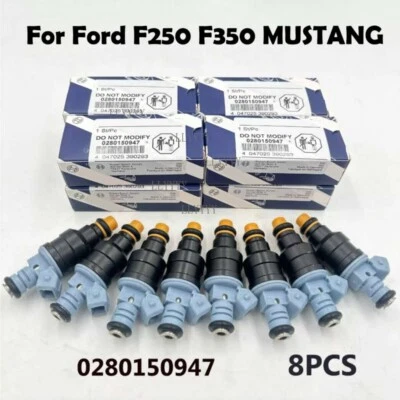 Inyectores de combustible originales BOSCH 25 LB OEM 0280150947 8 piezas para Ford F250 F350 Mustang Foto 1 de 4