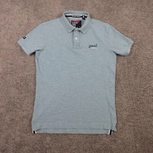 Superdry Polo Shirt Mens Small Green Classic Pique Logo Sport Cotton Golf Rugby - Picture 1 of 9