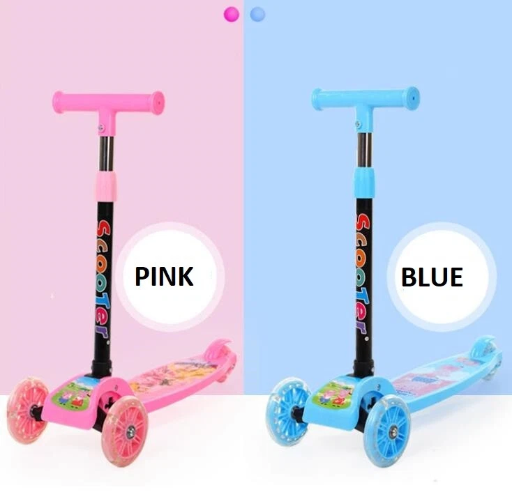 CMY 3 Wheel Kids Scooter Child Kick Flashing LED Light Up Push Adjustable UK Gift