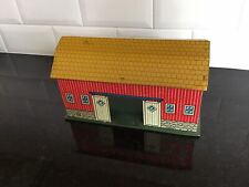 Vintage 1950/60’s Ohio Art Tin Litho Small Red Barn W/Yellow Roof - Farm Set Toy