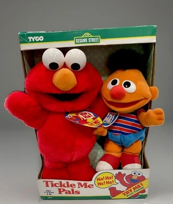Tickle Me Elmo Pals, Elmo & Ernie Talking Plush~ New-original receipt -1996 — 第 1/4 张图片