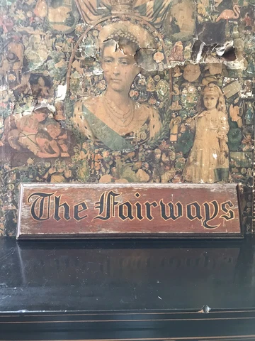 Early 20th Century Hand Painted Hardwood House Name Sign 'The Fairways' Cover